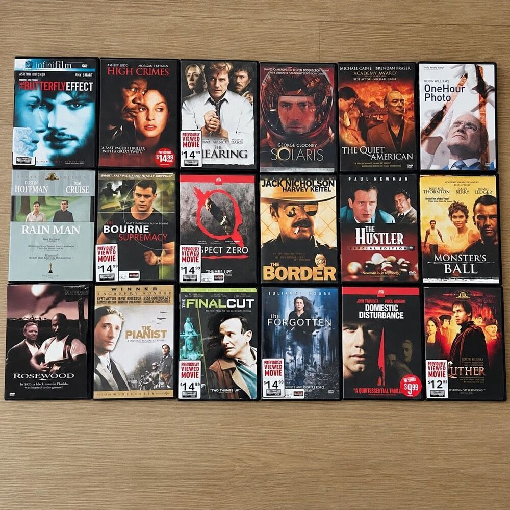 18 DVD Movie Lot Drama Thriller Classics Rain Man Bourne Solaris & more!
